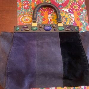 Large suede Tory Burch satchel
